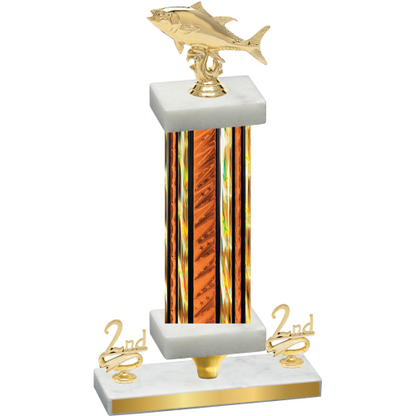 Premium Single Orange Glacier Second Place Fishing Trophy