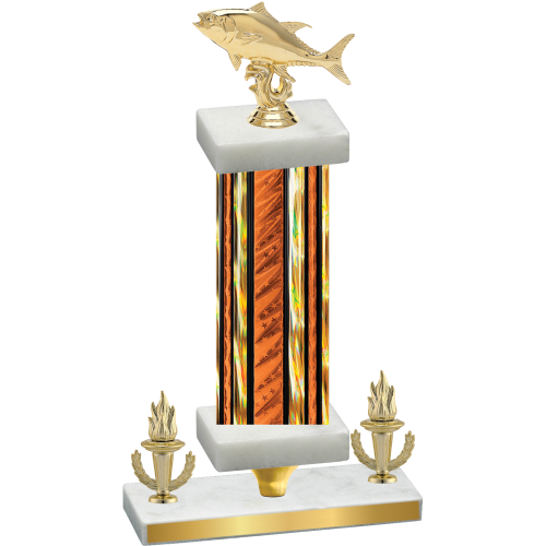 Premium Single Orange Glacier Victory Fishing Trophy