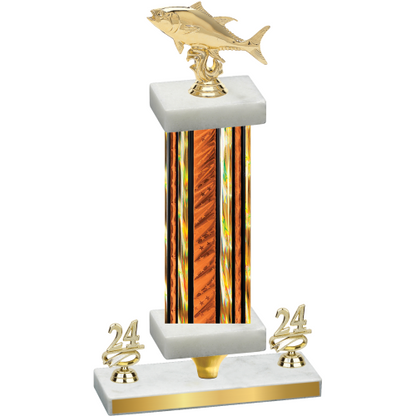 Premium Single Orange Glacier Year Fishing Trophy