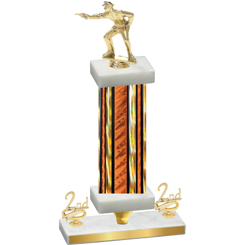 Premium Single Orange Glacier Second Place Shooter Trophy