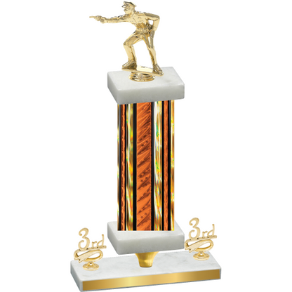 Premium Single Orange Glacier Third Place Shooter Trophy