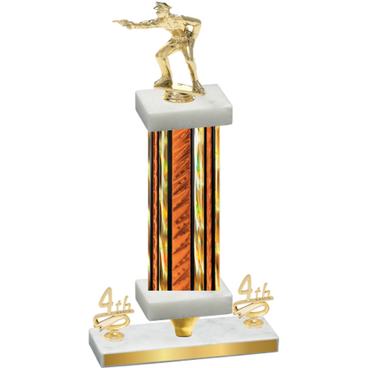 Premium Single Orange Glacier Fourth Place Shooter Trophy