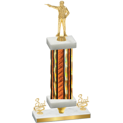 Premium Single Orange Glacier Third Place Shooter Trophy