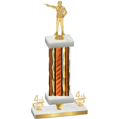 Premium Single Orange Glacier Fourth Place Shooter Trophy