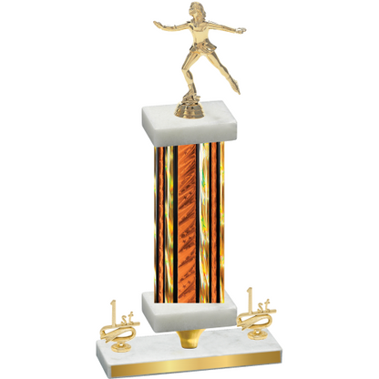Premium Single Orange Glacier First Place Skater Trophy