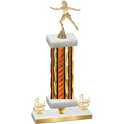 Premium Single Orange Glacier Third Place Skater Trophy