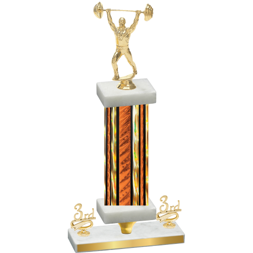 Premium Single Orange Glacier Third Place Weights Trophy