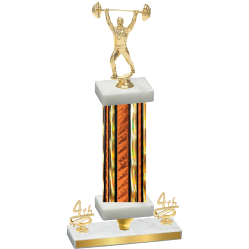 Premium Single Orange Glacier Fourth Place Weights Trophy
