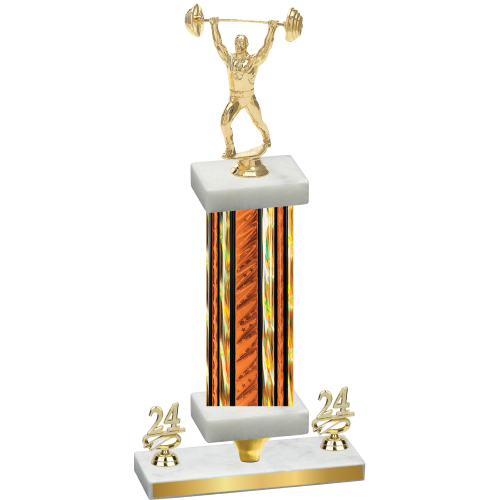 Premium Single Orange Glacier Year Weights Trophy