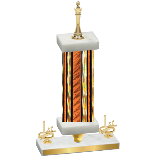 Premium Single Orange Glacier First Place Chess Trophy