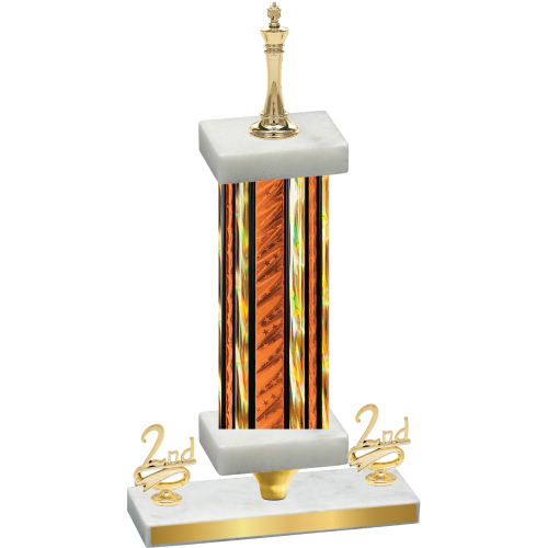 Premium Single Orange Glacier Second Place Chess Trophy