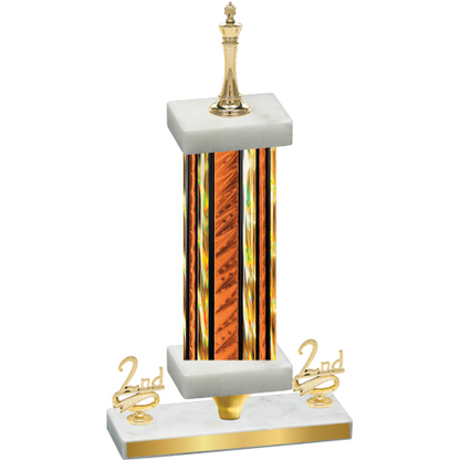 Premium Single Orange Glacier Second Place Chess Trophy