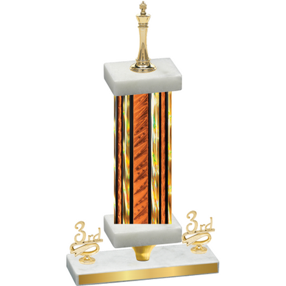 Premium Single Orange Glacier Third Place Chess Trophy