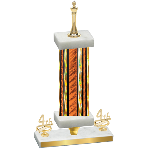 Premium Single Orange Glacier Fourth Place Chess Trophy