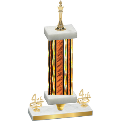 Premium Single Orange Glacier Fourth Place Chess Trophy