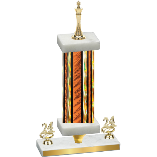 Premium Single Orange Glacier Year Chess Trophy