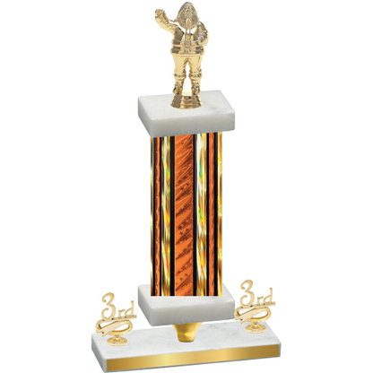 Premium Single Orange Glacier Third Place Holiday Trophy