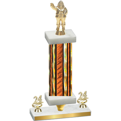 Premium Single Orange Glacier Year Holiday Trophy