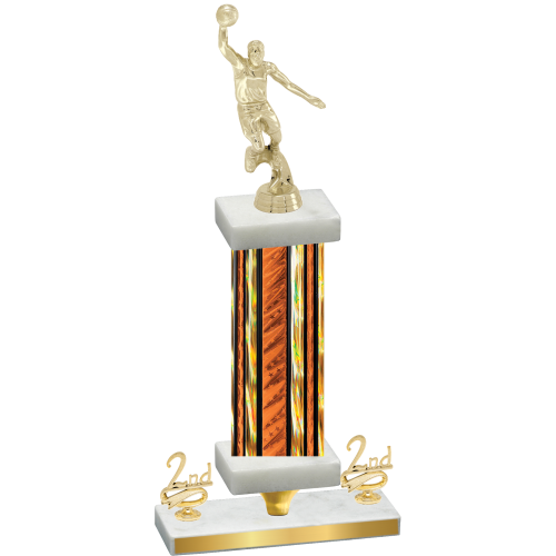 Premium Single Orange Glacier Second Place Basketball Trophy