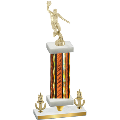 Premium Single Orange Glacier Victory Basketball Trophy