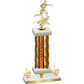 Premium Single Orange Glacier First Place Flag Football Trophy