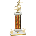 Premium Single Orange Glacier Second Place Flag Football Trophy