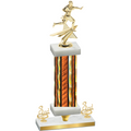Premium Single Orange Glacier Third Place Flag Football Trophy