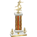 Premium Single Orange Glacier Victory Flag Football Trophy