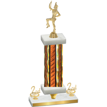 Premium Single Orange Glacier Second Place Majorette Trophy