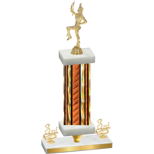 Premium Single Orange Glacier Third Place Majorette Trophy