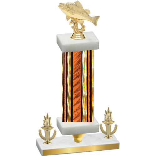 Premium Single Orange Glacier Victory Fishing Trophy