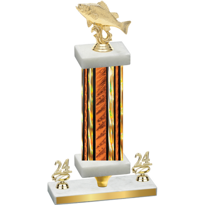 Premium Single Orange Glacier Year Fishing Trophy