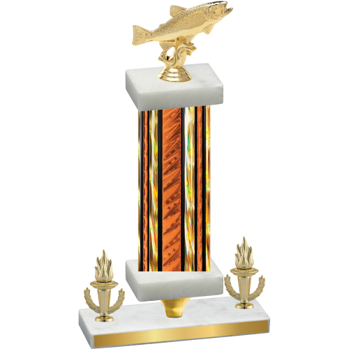 Premium Single Orange Glacier Victory Fishing Trophy