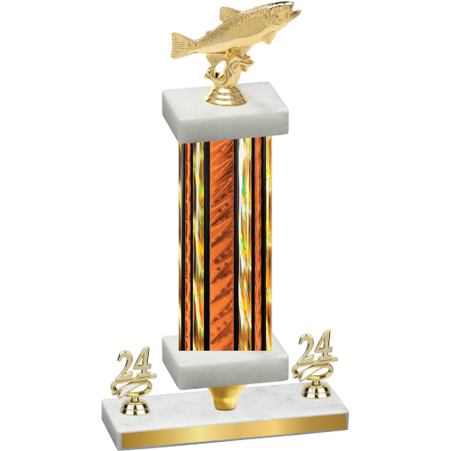 Premium Single Orange Glacier Year Fishing Trophy