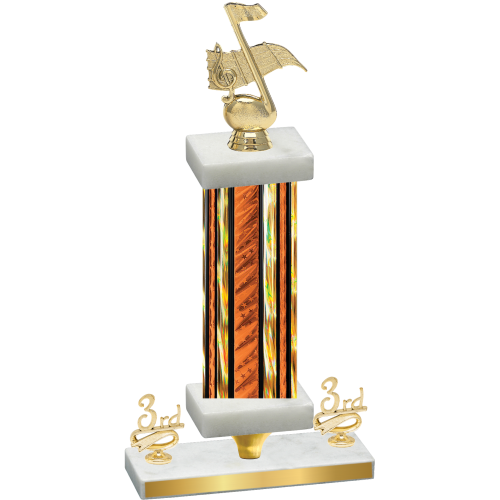 Premium Single Orange Glacier Third Place Music Trophy