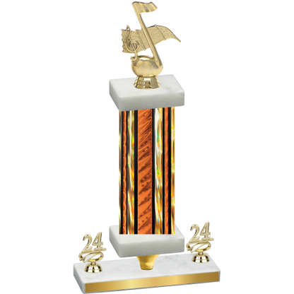 Premium Single Orange Glacier Year Music Trophy