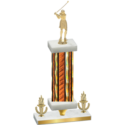 Premium Single Orange Glacier Victory Golf Trophy