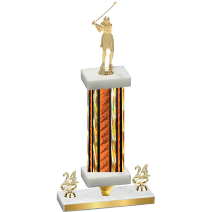 Premium Single Orange Glacier Year Golf Trophy