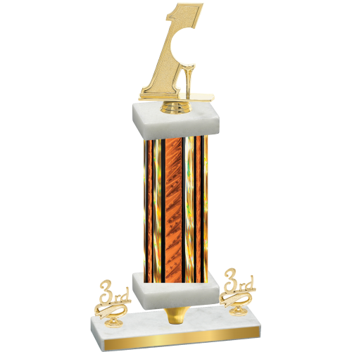 Premium Single Orange Glacier Third Place Golf Trophy