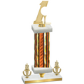 Premium Single Orange Glacier Victory Golf Trophy