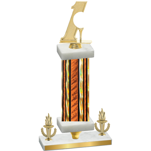 Premium Single Orange Glacier Victory Golf Trophy