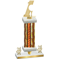 Premium Single Orange Glacier Year Golf Trophy