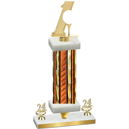 Premium Single Orange Glacier Year Golf Trophy