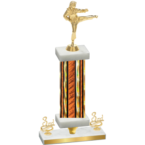 Premium Single Orange Glacier Third Place Karate Trophy