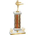 Premium Single Orange Glacier Fourth Place Karate Trophy