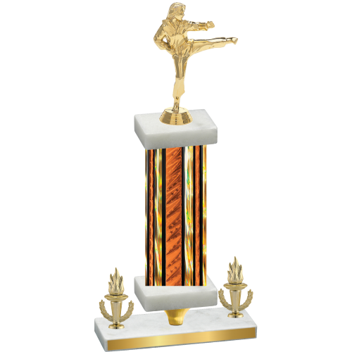 Premium Single Orange Glacier Victory Karate Trophy