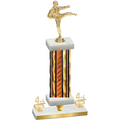 Premium Single Orange Glacier Fourth Place Karate Trophy