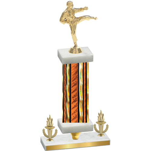 Premium Single Orange Glacier Victory Karate Trophy