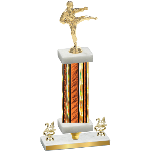 Premium Single Orange Glacier Year Karate Trophy