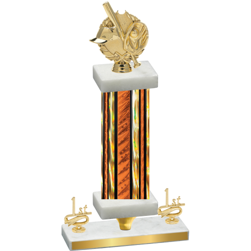 Premium Single Orange Glacier First Place Baseball Trophy